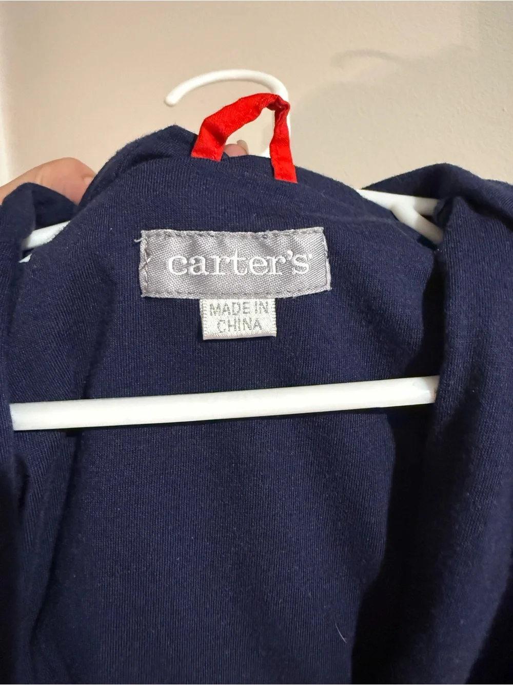 Carter's Red Hooded Raincoat with Lion Applique and Navy Lining